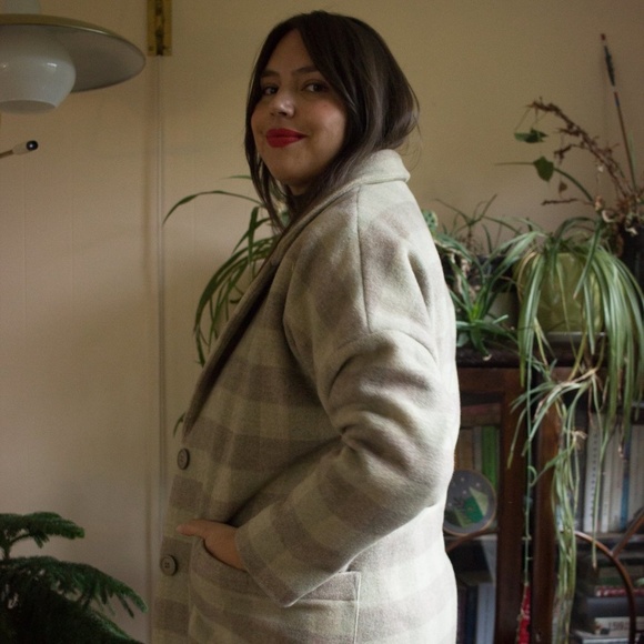 Valerie Dumaine Avel Coat - Size M - Brown Plaid - Picture 3 of 14